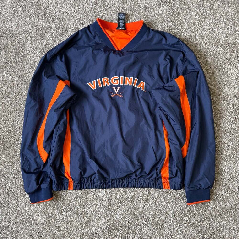 Vintage University of Virginia Cavaliers V-Neck Pullover Windbreaker Jacket